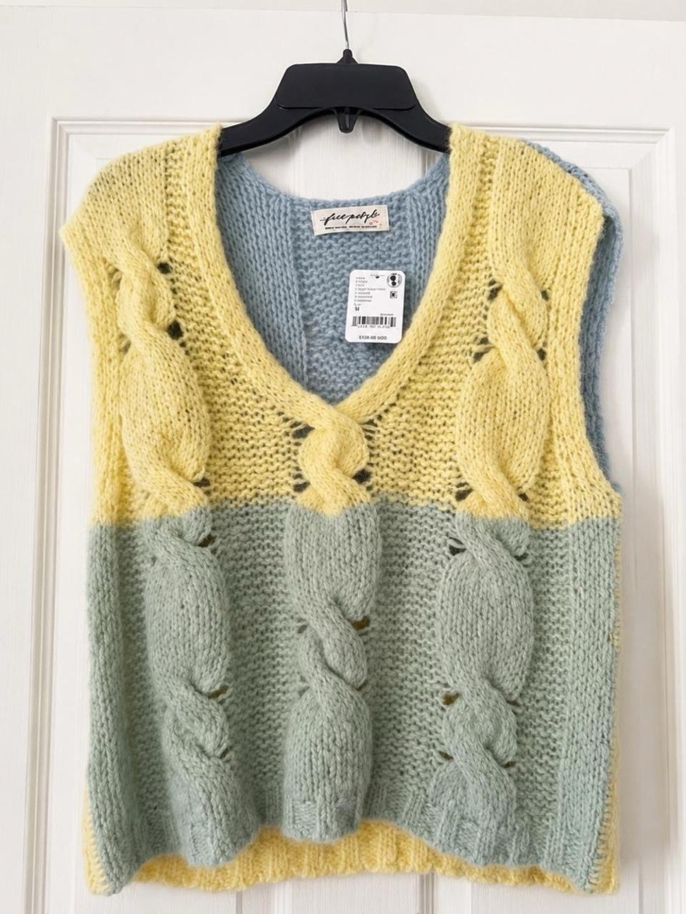 Brand new with tags attached Free People SoftSpun Vest | Lemon Sorbet Combo - Picture 2 of 6